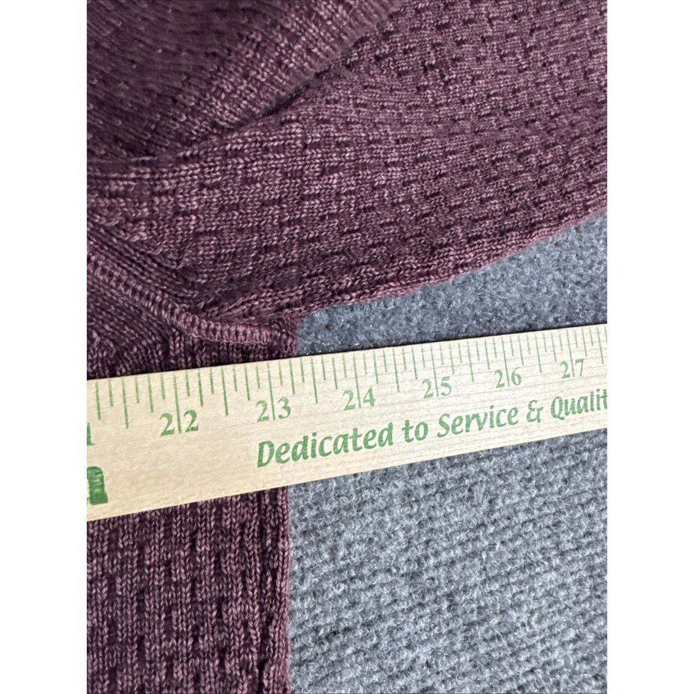 Tommy Bahama Mens 1/4 Zip Sweater Size M Burgundy Cotton Blend Textured Pullover - Picture 3 of 6